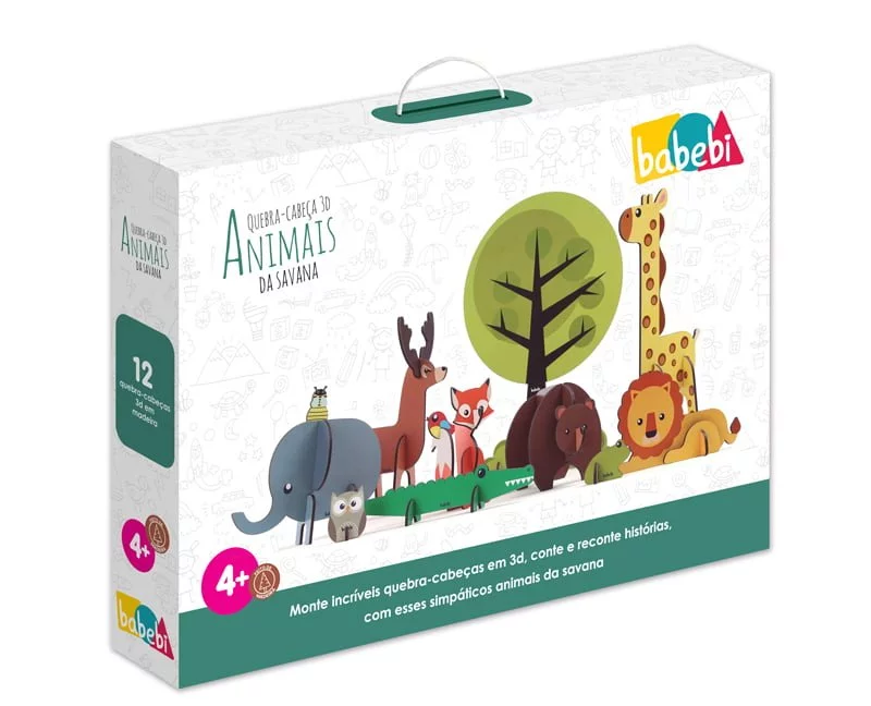 Quebra-cabeça 3d Animais da Savana - Imagem 2