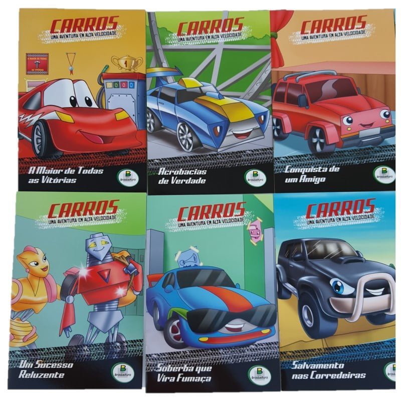 Livro Infantil Com Cd Ou dvd Aventura Dos Carros 8vol + jogos Vale