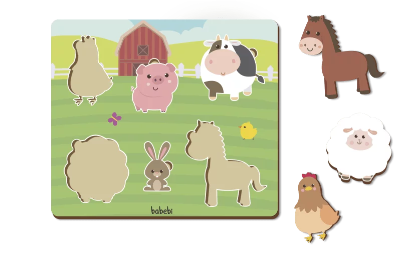 Kit Quebra-cabeça de encaixe Animais - Imagem 3