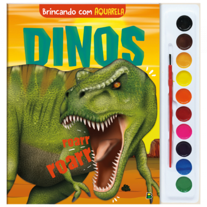 Brincando com aquarela: Dinos