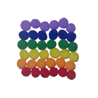 Pompons coloridos 14mm - 36 unidades