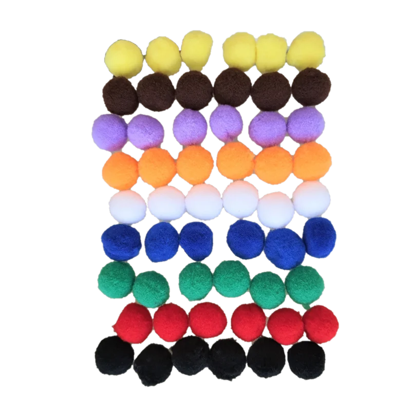 Pompons coloridos 14mm - 54 unidades