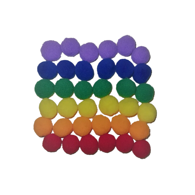 Pompons coloridos 14mm - 36 unidades